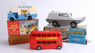 A collection of vintage boxed toys including London transport double decker bus, Gyro Drive