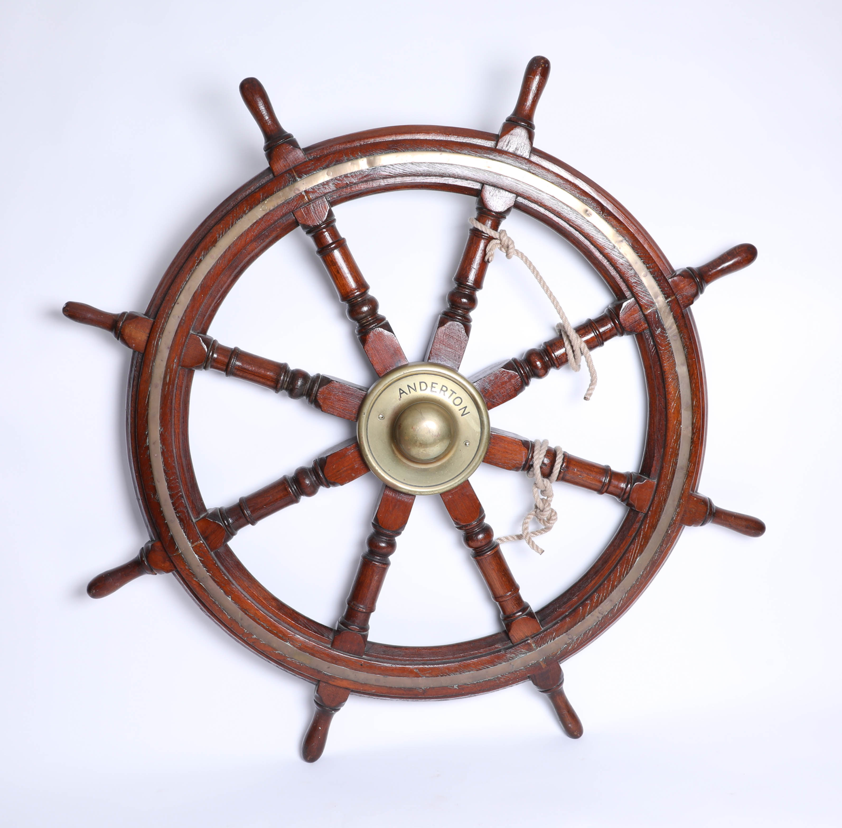 An early 20th century ship wheels. This wheel began on the Raymond J. Anderton, a ‘Menhaden