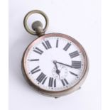 A Goliath pocket watch with keyless movement, subsidiary second dial diameter 10.50cm.