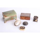 A collection of boxes including a miniature tortoiseshell box (6).