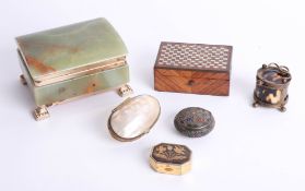 A collection of boxes including a miniature tortoiseshell box (6).