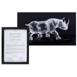 Swarovski Crystal Glass, 'Rhinoceros', limited edition 08421/10,000, with carry case.