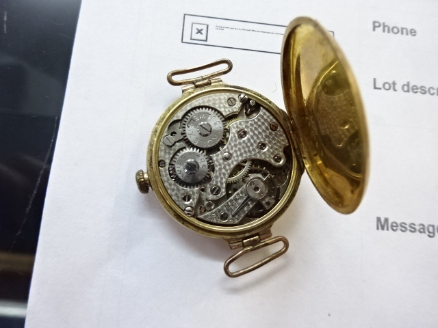 Rolex, a vintage ladies 9ct gold wristwatch, roman numerals, red 12, (lacks glass and bracelet). - Image 3 of 4