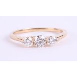 An 18ct yellow gold and diamond trilogy ring, approx. 0.50ct, estimated colour and clarity D/SI1,