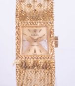 Rolex, an 18ct yellow gold ladies wrist watch, the square dial marked Precision, Swiss, length 16cm,