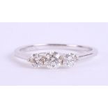 An 18ct white gold and diamond trilogy ring, approx. 0.50ct, estimated colour and clarity D/SI1,