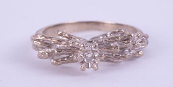 An 18ct white gold and diamond set ring, ring size O, approx 4g.