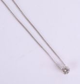 A 1ct diamond set pendant of good colour and clarity.