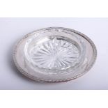 A silver butter dish with original crystal liner, by Mappin & Webb Ltd London, Sheffield, Maker H.
