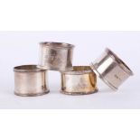 A Harlequin set of silver hallmarked napkin rings, approximate total weight 4oz.