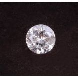 A loose single round cut diamond stone, approximately 0.37ct.