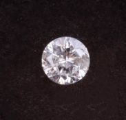 A loose single round cut diamond stone, approximately 0.37ct.