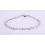 A 18ct diamond set line bracelet, set in white gold, approximately 2.80ct, length 19cm.