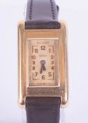 Jaeger-LeCoultre, a ladies 18ct yellow gold duo Plan wrist watch, the back plate numbered 25522.