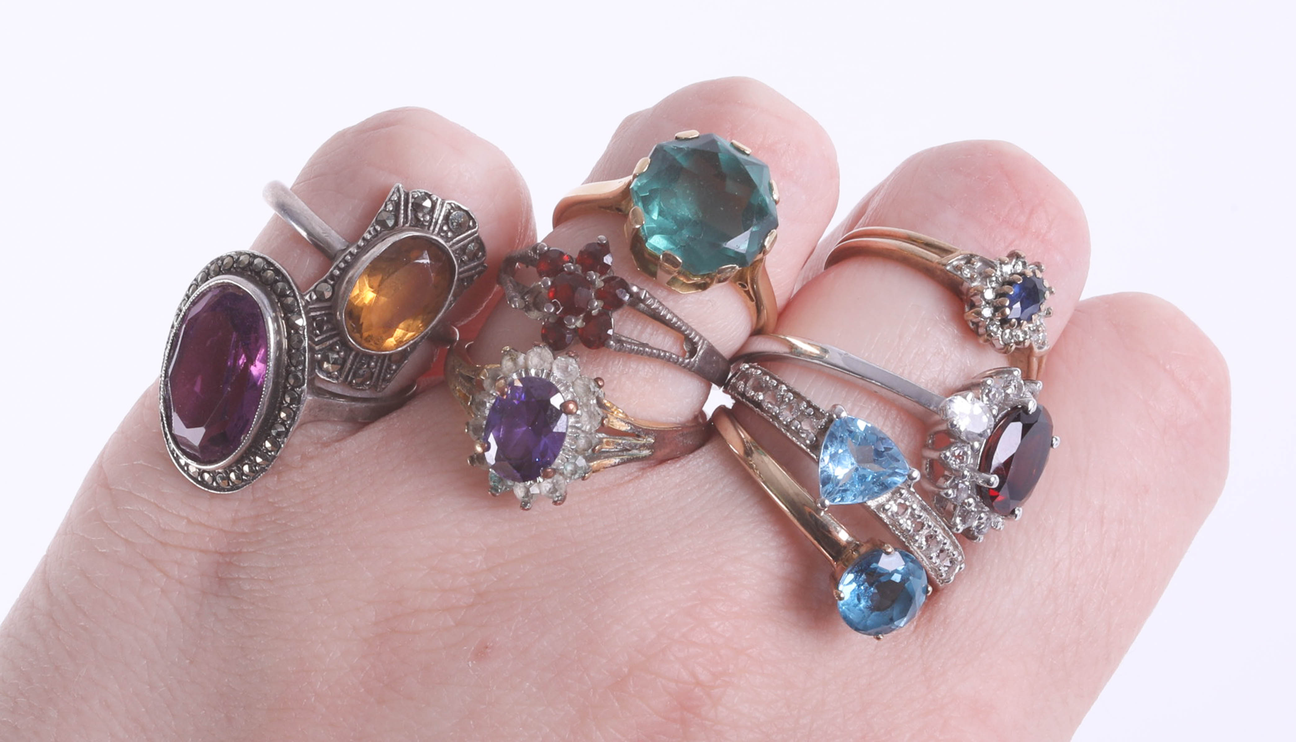 A collection of dress rings including a 9ct gold ring, 18ct gold ring etc. - Image 2 of 2