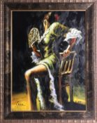 Fabian Perez 'Flamenco Dancer II' giclee on canvas, edition 2/35 68cm x 50cm, framed and glazed.