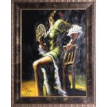 Fabian Perez 'Flamenco Dancer II' giclee on canvas, edition 2/35 68cm x 50cm, framed and glazed.