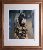 Robert Lenkiewicz, signed print, 'Karen with Bronze Shawl', edition number 327/500, framed and