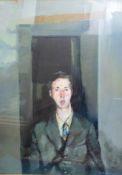 Robert Lenkiewicz, early signed portrait, oil on canvas 'Study of Michael Hodge', approximately
