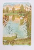 Glynn Thomas, limited edition etching and aquatint 'Reedmace' 79/200, with certificate from