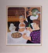 Beryl Cook, 'Dining in Paris', signed edition print, 525/650, not mounted or framed..