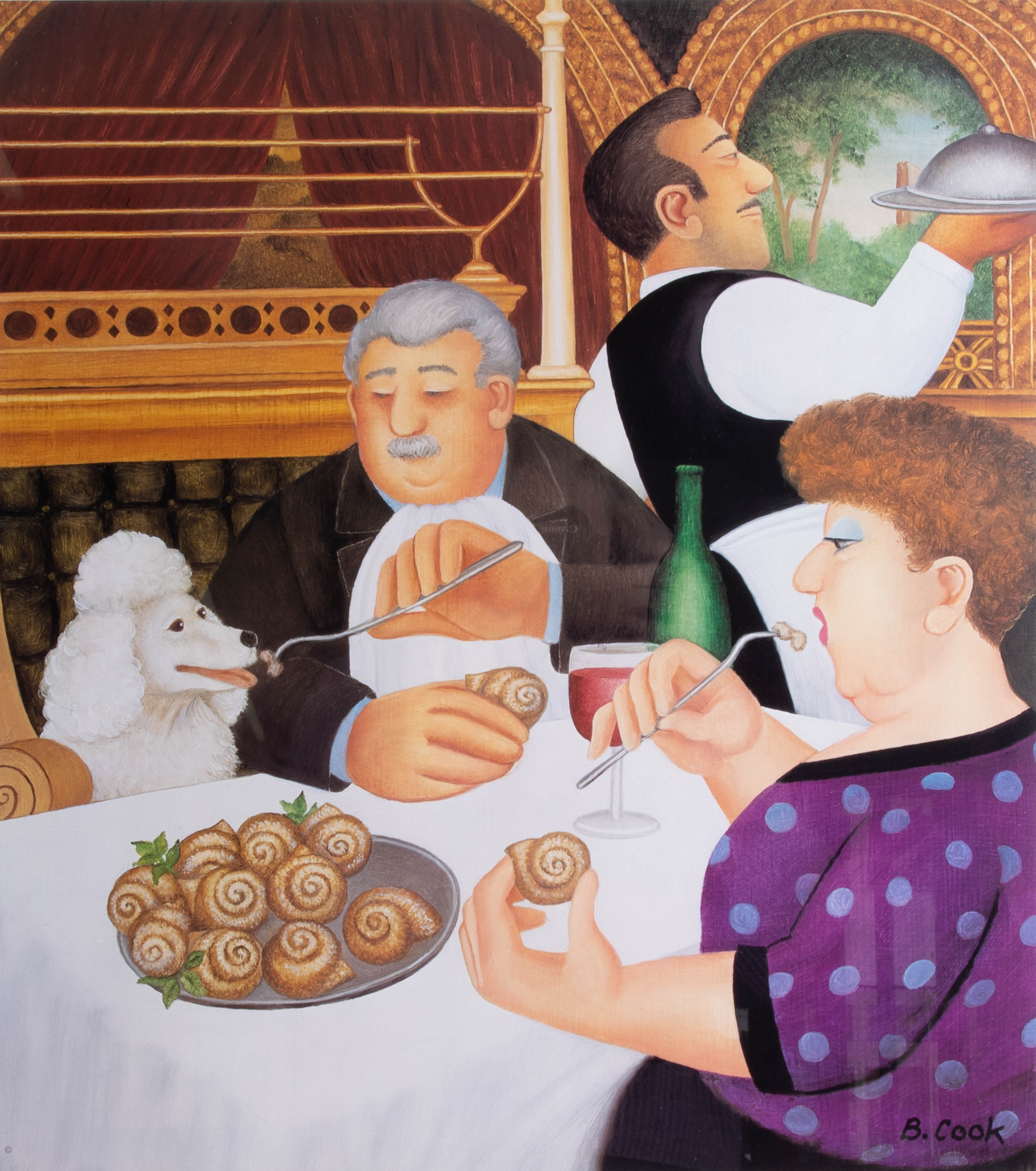 Beryl Cook, signed edition print 'Dining in Paris', 649/650 published by Alexander Gallery, - Image 2 of 2