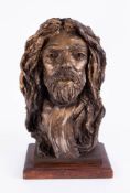 Richard Clark, an original bronze sculpture of Robert Lenkiewicz, head and shoulders, a numbered