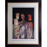 Robert Lenkiewicz, signed edition print 'Anna Paper Lanterns', 23/500, with certificate, framed