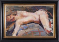 Robert Lenkiewicz, oil on canvas, sketch, titled on the reverse 'Sketch, Bianca Ciambriello',