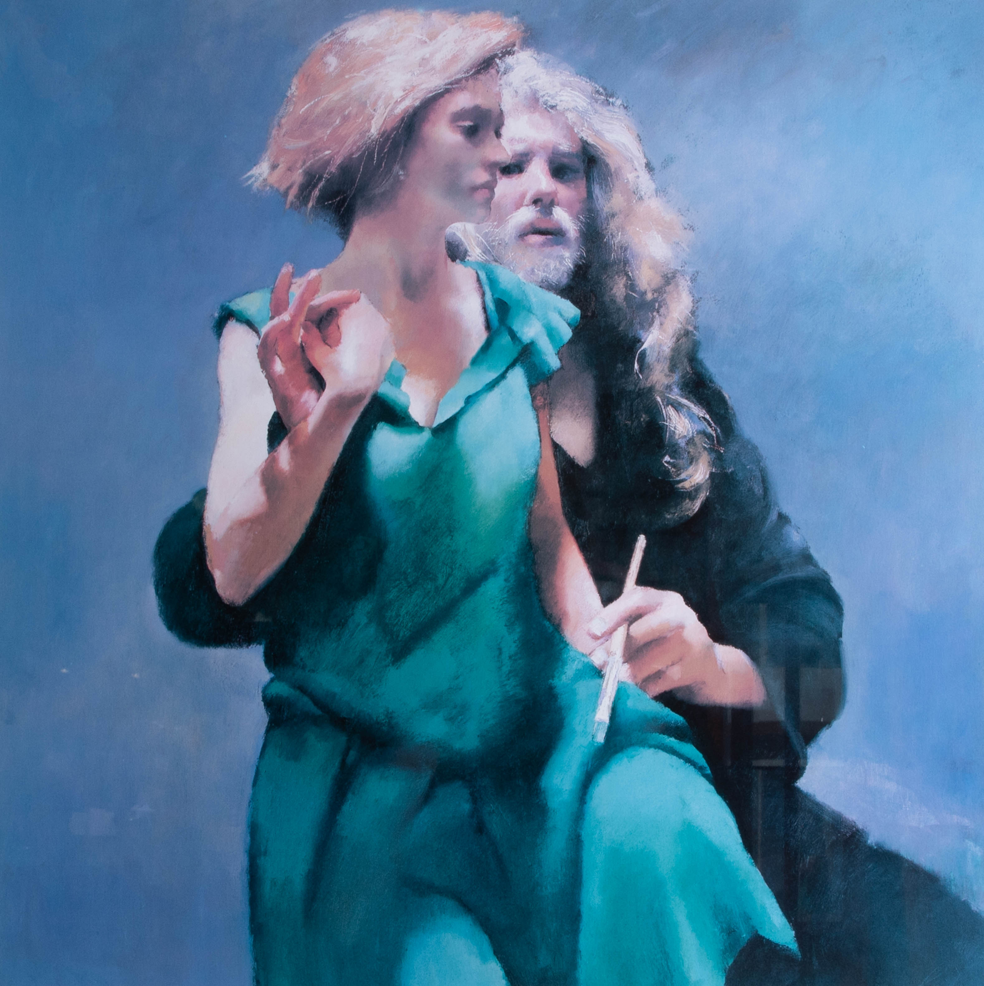 Robert Lenkiewicz, signed edition print, 'Bella with the Painter', 317/550, with certificate, 57.5cm - Image 2 of 2