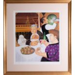 Beryl Cook, signed edition print 'Dining in Paris', 649/650 published by Alexander Gallery,