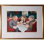 Beryl Cook, silkscreen 'Russian Tea Room', 187/300, signed limited edition, framed and glazed,