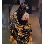 Robert Lenkiewicz, signed edition print 'Karen with Bronze Shawl', 492/500, framed and