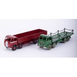 Dinky Super Toys, Foden Green Flatbed Lorry with Chains and another Foden flatbed (2).
