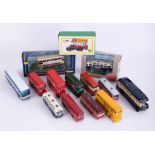 Collection of diecast buses to include Corgi Thorneycroft J-Type Bus, Dinky Toys Atlantean Bus,