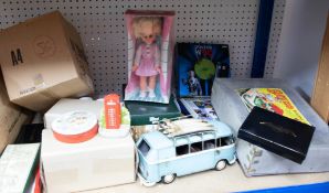 A mix of collectables including Bako building set, collectors doll, Lilliput Lane, some diecast