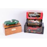 Burago, Jaguar E Coupe 1961, together with three scale Burago models, boxed (4).