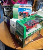 Ertl diecast scale model Land Rover together with nine other scale models, including Corgi Land