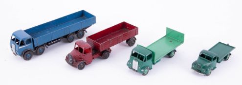 Dinky Toys, four loose lorries, including GUI, Foden, Flatbed and Fordson (4).