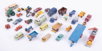 A collection of diecast models including Dinky Toys (play worn) also Lesney etc.