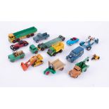 A collection of various Dinky and other loose diecast models including Commer pick-up, Moto cart,