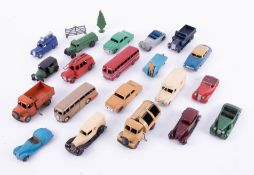 Dinky Toys, a collection of playworn vehicles including Ford Sedan, Hudson Sedan, Bedford Truck,