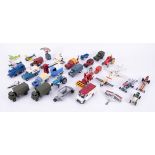 A mixed collection of diecast loose models including Dinky Toys military, tractors, aircraft etc. (