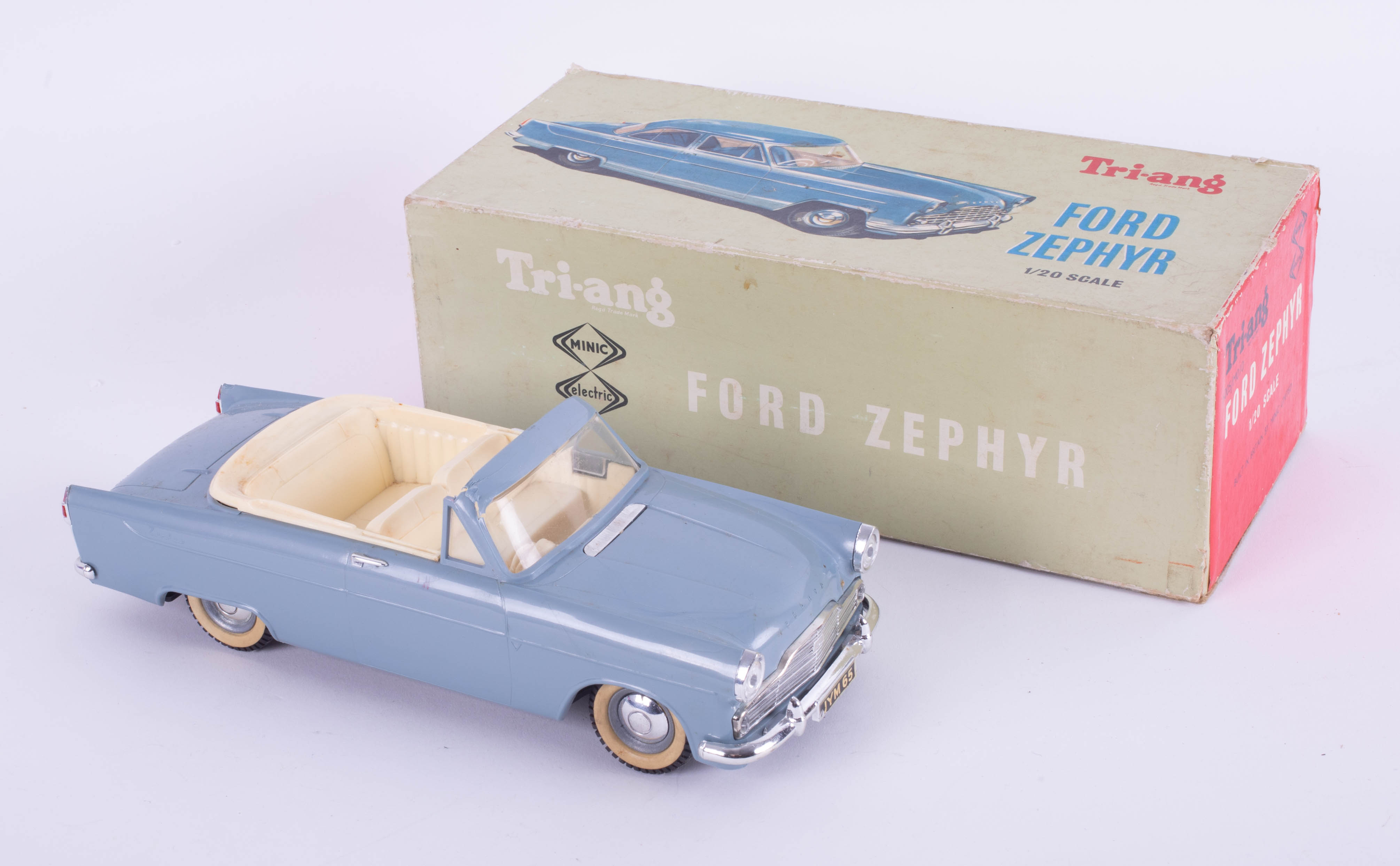 Tri-ang Minic, Ford Zephyr scale model, boxed (damaged).