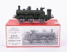 Wills Finecast GWR Pannier Tank Engine with set of Romford wheels, boxed.