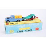 Corgi Toys, rare Gift Set no. 17 Ecurie Corgi Land Rover BRM Racing Car and Trailer, (light green