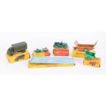 Dinky Toys, Army Wagon 621, Land Rover Trailer 341, Jeep 405, Racing Car 243, Harvest Trailer 320,