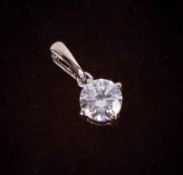 An 18ct white gold and diamond pendant, approx. 0.50ct, estimated colour E, clarity SI1.