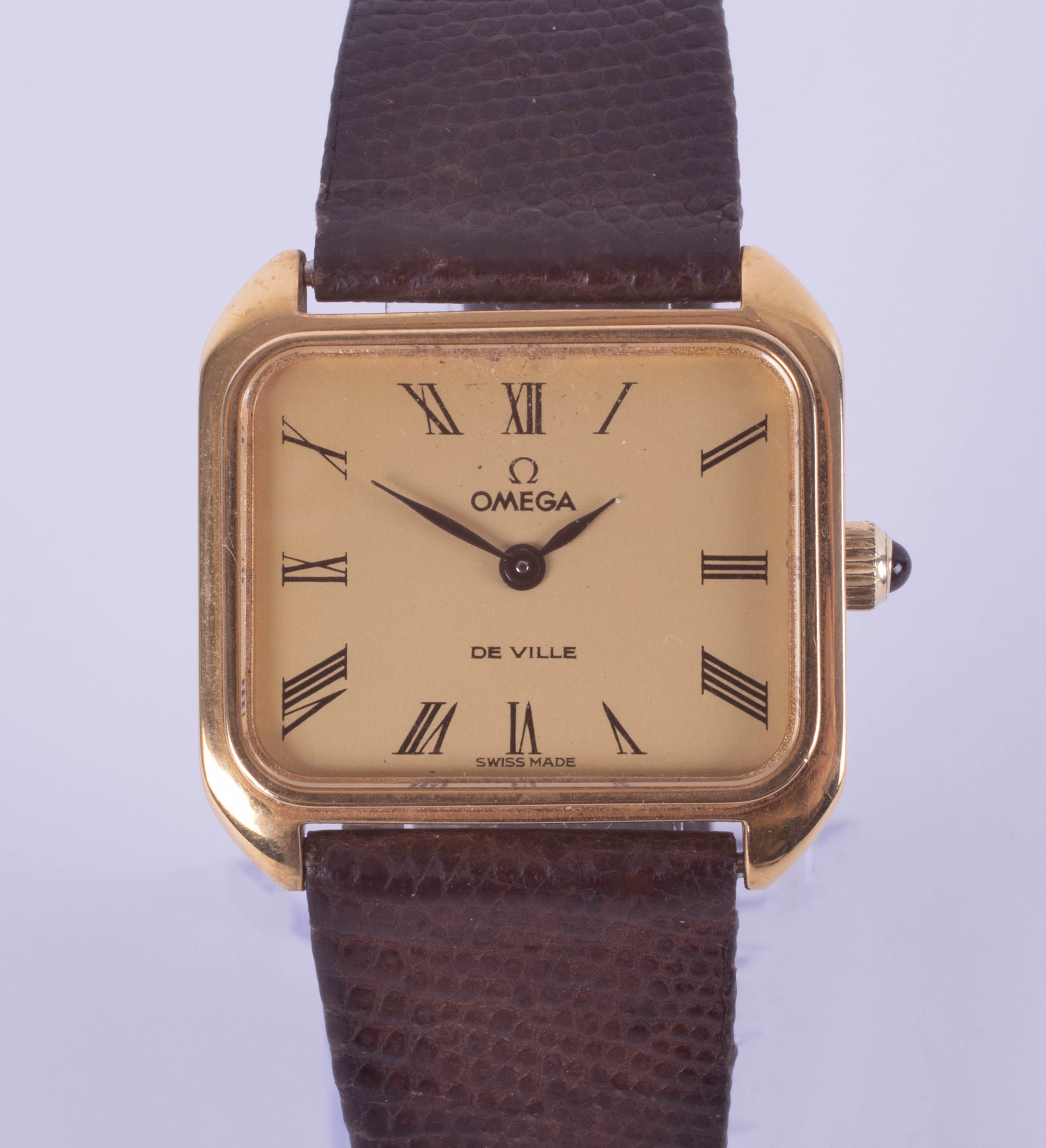 Omega, De Ville, a ladies gilt cased wristwatch.