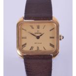 Omega, De Ville, a ladies gilt cased wristwatch.
